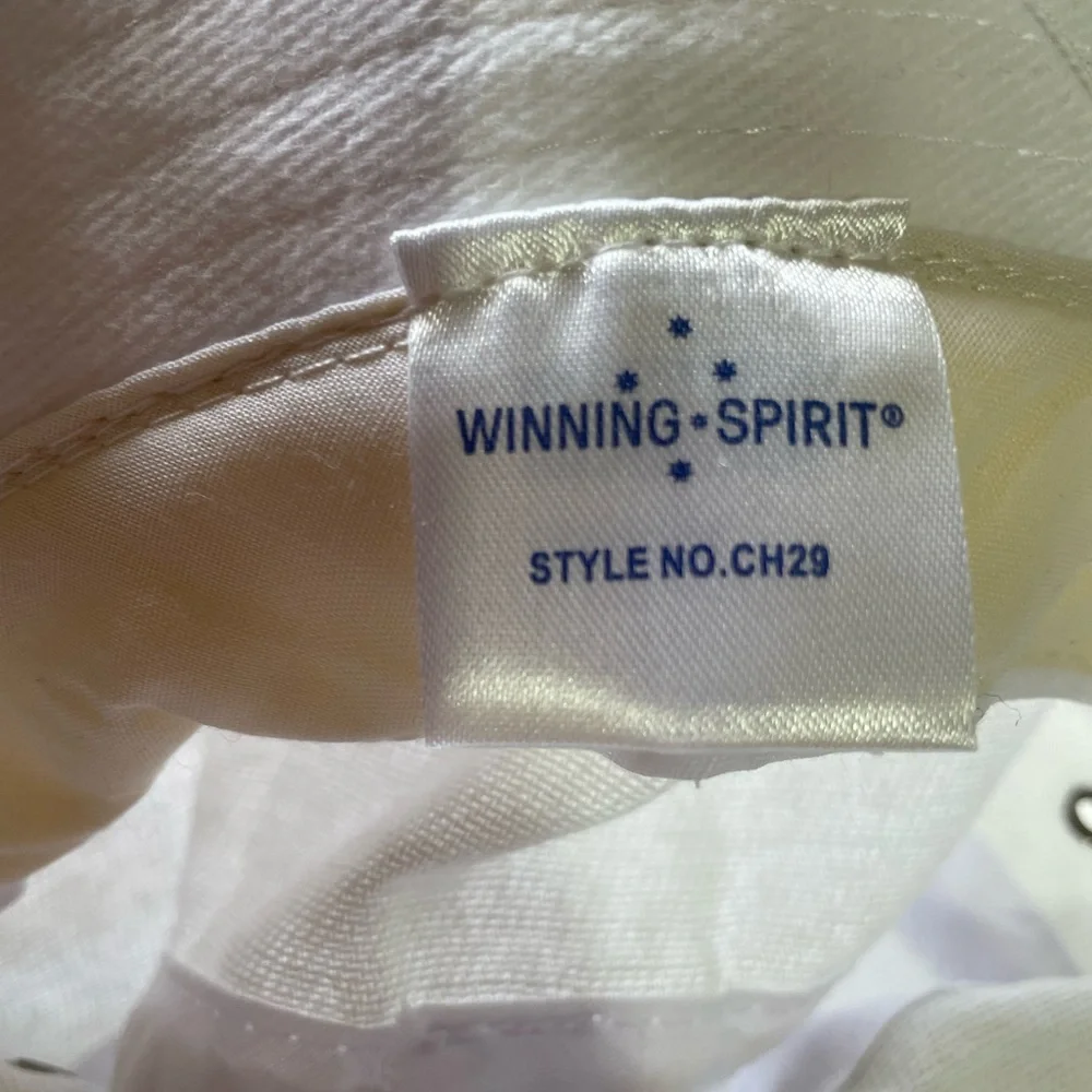 WINNING SPIRIT bucket hat, large, white, cotton, green embroidery - Picture 5 of 7